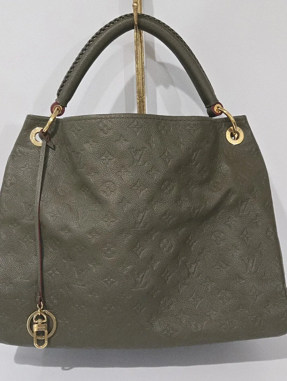 LOUIS VUITTON ARTSY Khaki Fango Empriente Leather Hobo VERY RARE!